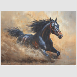 Papier Mousseline Découpage du cheval arabe à la galopante