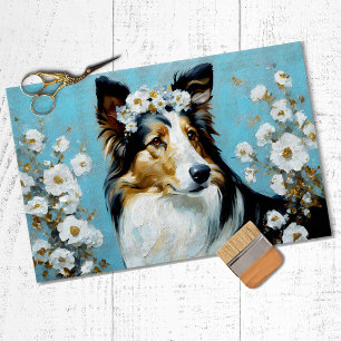 Papier Mousseline Découpage du chien de Collie Rough