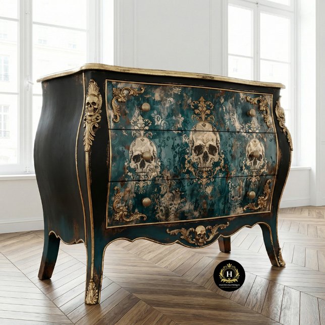 Papier Mousseline Découpage du crâne gothique vintage (Créateur téléchargé)