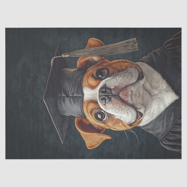 Papier Mousseline Découpage du diplômé bouledogue (Recto)
