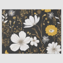 Découpage du Fleur sauvage Boho Black Gold