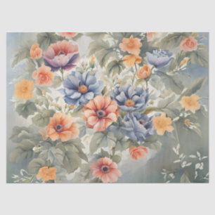 Papier Mousseline Découpage du jardin de fleurs Pastel