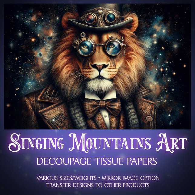 Papier Mousseline Découpage du lion de l'Imaginaire de vapeur Whimsi (Créateur téléchargé)