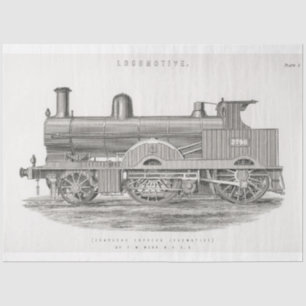Papier Mousseline Découpage du moteur de train vintage Locomotive Ep