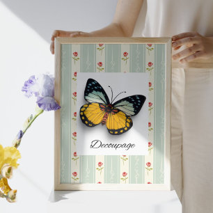 Papier Mousseline Découpage du motif botanique vintage rustique