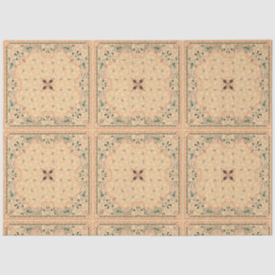 Papier Mousseline Découpage du Motif Paisley Gold