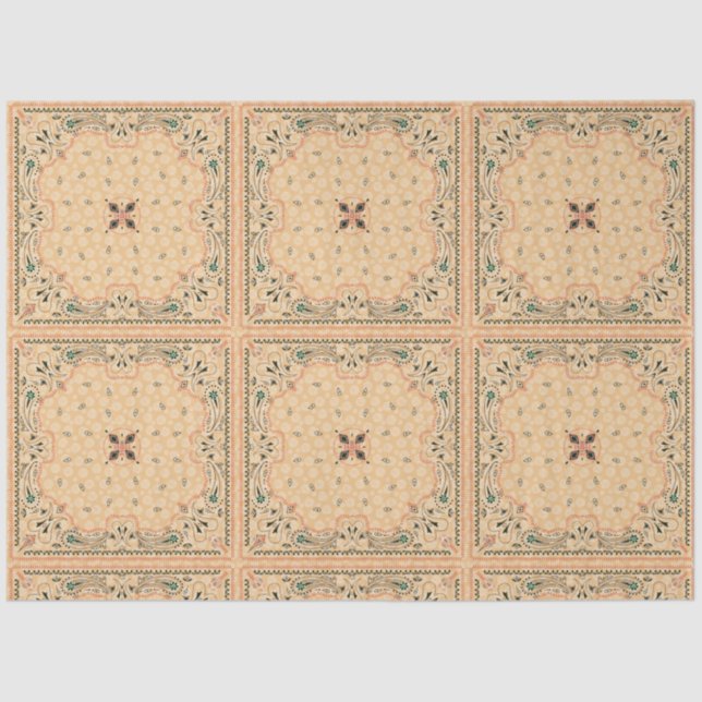 Papier Mousseline Découpage du Motif Paisley Gold  (Recto)