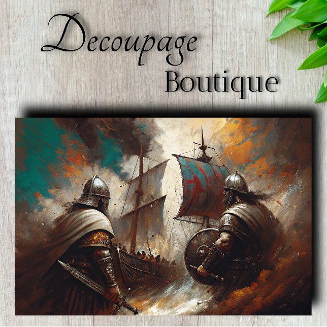 Papier Mousseline Découpage du navire guerrier viking (Viking Warrior Ship Decoupage Tissue Paper)