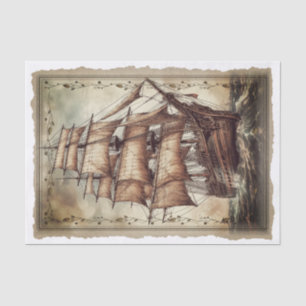 Papier Mousseline Découpage du navire victorien Vintage