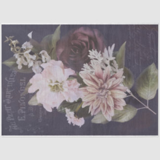 Papier Mousseline Découpage du Rose de script Ephemera vintage