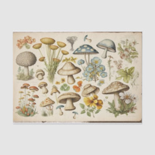 Papier Mousseline Découpage du salon de champignons vintages