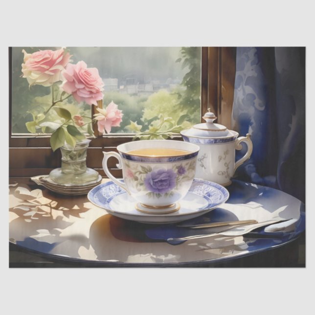 Papier Mousseline Découpage du Tea Party de Victoria (Recto)