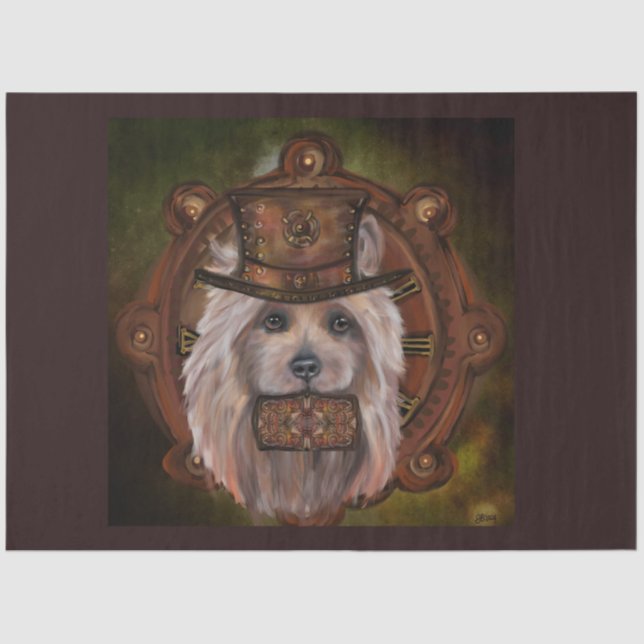 PAPIER MOUSSELINE DÉCOUPAGE DU TERRIER AUSTRALIEN (Recto)