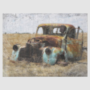 Papier Mousseline Découpage du vieux camion Vintage rouillé