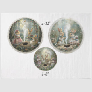 Papier Mousseline Decoupage Easter Storybook Forest 12" & 8" Circles