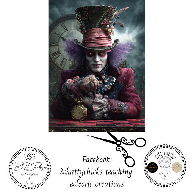 Papier Mousseline Decoupage Eccentric Timekeeper Fantasy Portrait  (Créateur téléchargé)