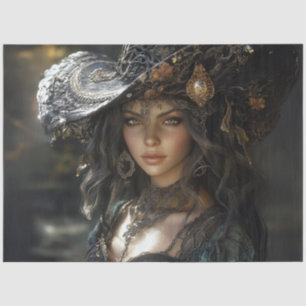 Papier Mousseline Découpage Élégance gothique Lady Seraphina