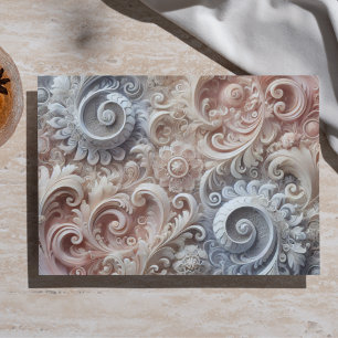 Papier Mousseline Découpage Élégant Motif Dentelle Dégradé Pastel