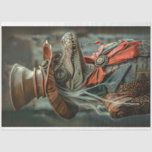 Papier Mousseline Découpage élégante dame Steampunk