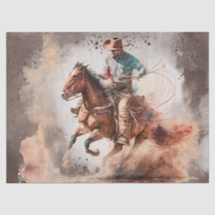 Papier Mousseline Découpage en aquarelle Western Cowboy