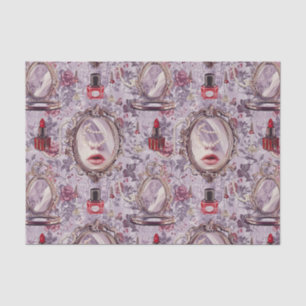 Papier Mousseline Découpage en bâton à lèvres Retro Maquillage Vanit