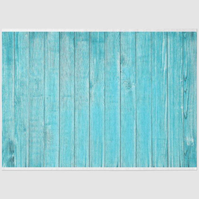 Papier Mousseline Découpage en bois de plage Turquoise (Recto)