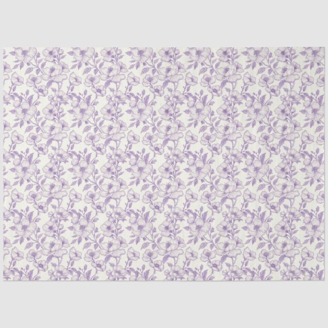 Papier Mousseline Découpage en chinoiserie violet clair (Recto)