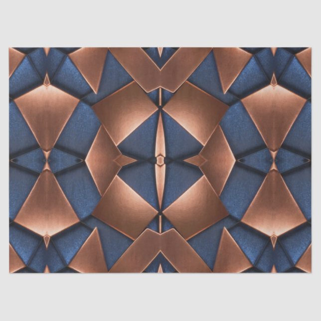 Papier Mousseline Découpage en cuivre gras et en Motif saphir (Recto)