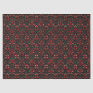 Papier Mousseline Découpage en damas rouge et noir avec relief