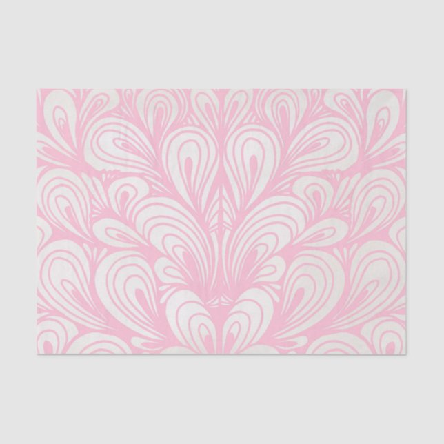 Papier Mousseline Découpage en plume rose pastel (Recto)