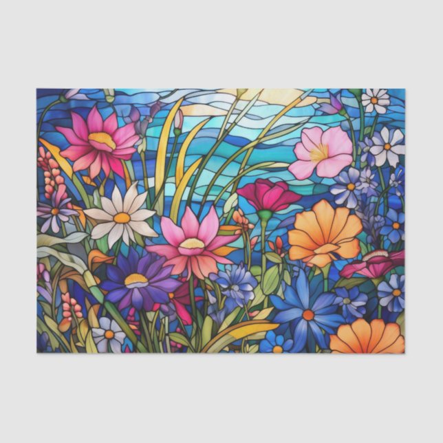 Papier Mousseline Découpage en verre coloré (Recto)