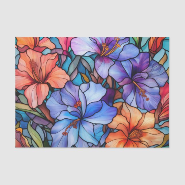 Papier Mousseline Découpage en verre tendu (Recto)