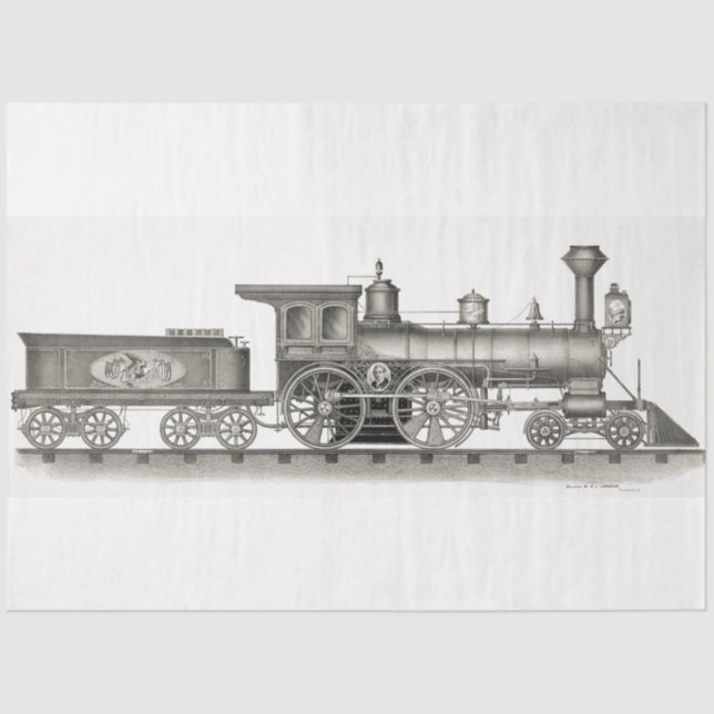 Papier Mousseline Découpage Ephémère Ephémère du moteur de train vin (Recto)