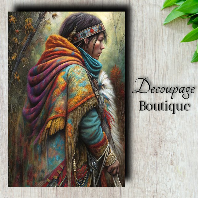 Papier Mousseline Découpage Esprit Natif (Native Spirit Decoupage Tissue Paper)