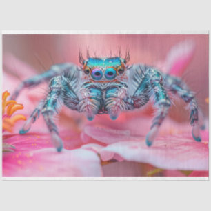Papier Mousseline Découpage Exotique Vibrant couleur araignée bleue