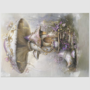 Papier Mousseline Découpage Fairytale Mushroom House Lilac Filligree