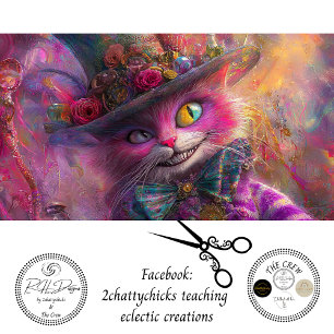 Papier Mousseline Découpage Fantaisiste Vibrant Crazy Eye Chat au Ch