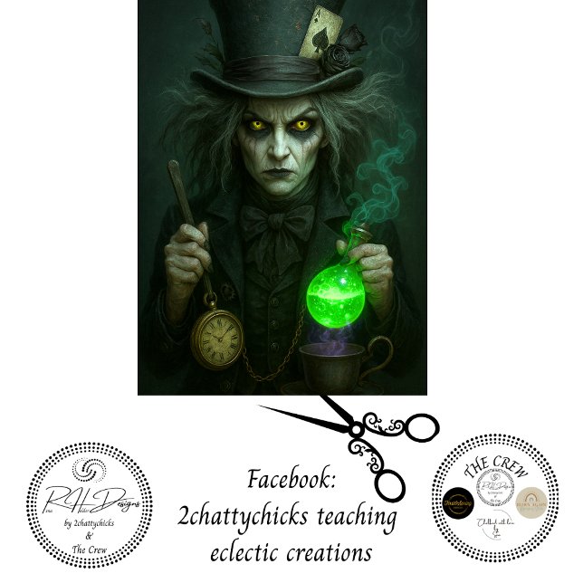 Papier Mousseline Decoupage Fantasy Card Queen Ace Hearts Teacup (Créateur téléchargé)