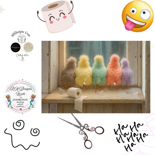 Papier Mousseline Decoupage Farmhouse Chicks Bathroom Toilet Paper (Créateur téléchargé)