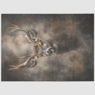 Papier Mousseline Découpage Faune Portrait de cerfs Gros Antlers
