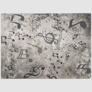 Papier Mousseline Découpage Faux Arrière - plan de musique Notes tex