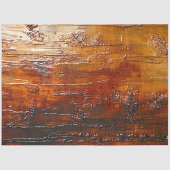 Papier Mousseline Découpage Faux Cuivre Métal Ambre Finition (Recto)