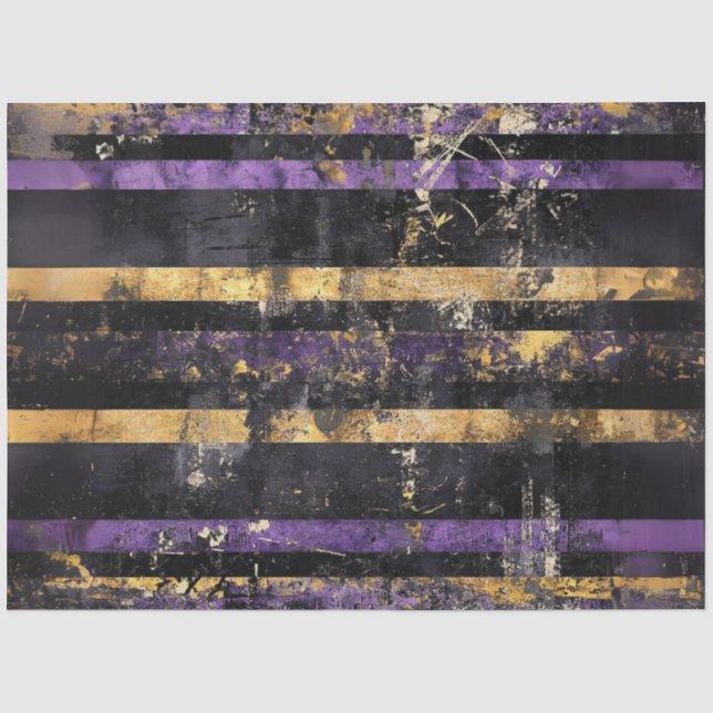 Papier Mousseline Découpage Faux Finition Match Violet/Leopard Or (Recto)