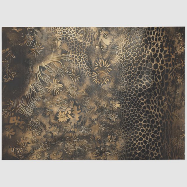 Papier Mousseline Découpage Faux Finition Reptile Texture de peau (Recto)