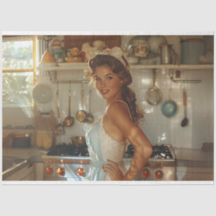 Papier Mousseline Découpage Femme nostalgique du milieu du siècle da