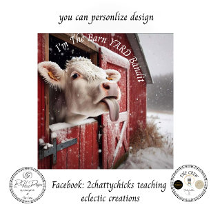 Papier Mousseline Decoupage Ferme Vache Bandit Maison de Campagne 