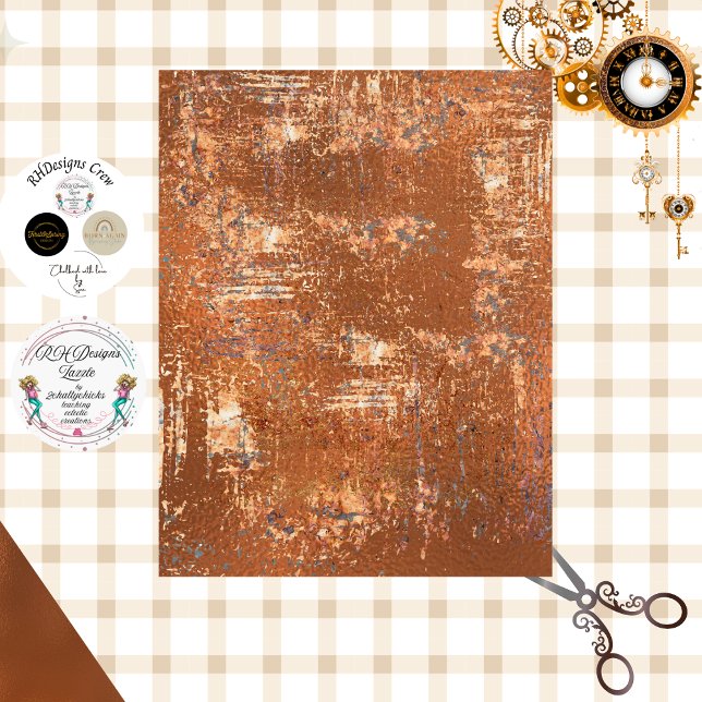 Papier Mousseline Découpage Finition Fausse Rouille Steampunk (Créateur téléchargé)