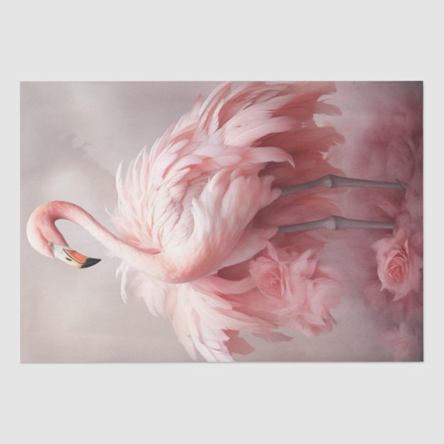 Papier Mousseline Decoupage Flamant Rose Éclat de Starlight  (Recto)