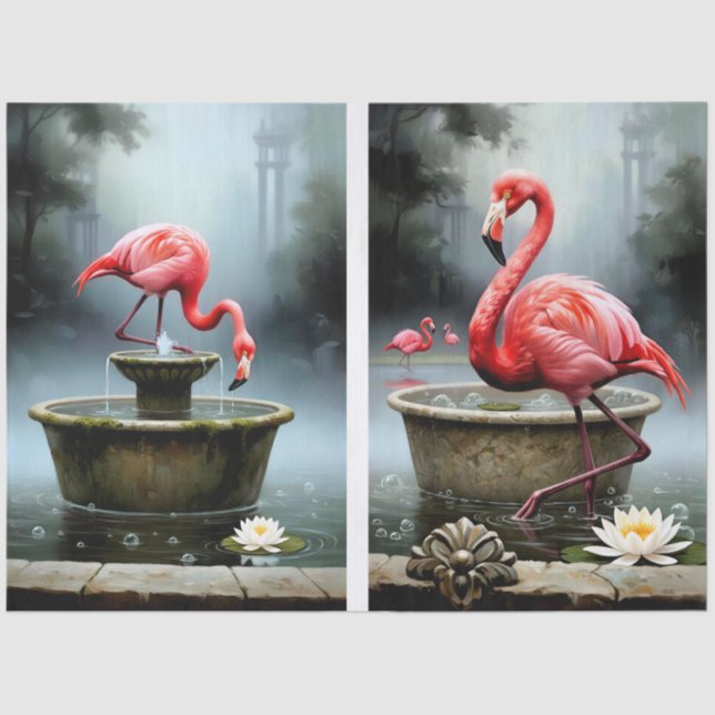 Papier Mousseline Decoupage Flamingo Collection (Recto)