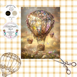 Papier Mousseline Découpage Fleur de verre tendu à air chaud de ball